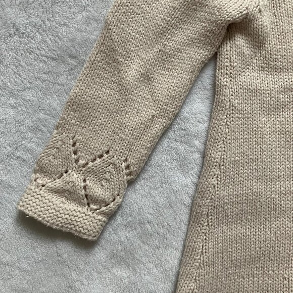 Catherine Malandrino Mini Sweater Baby Dress 12M | Cream Knit w/ Flowers VGUC - Picture 13 of 16